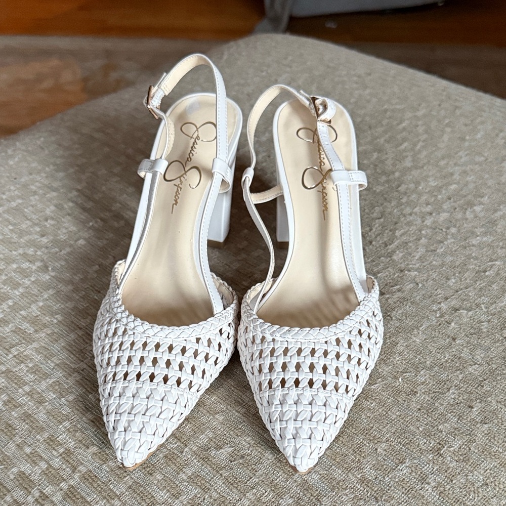 Jessica Simpson Cream Slingback Heels 8.5